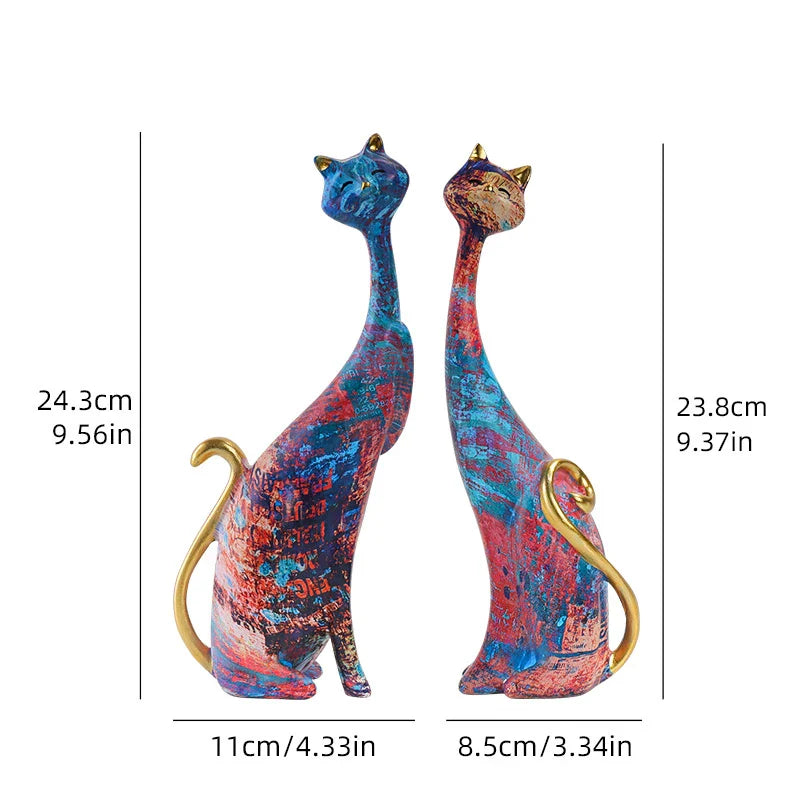 Escultura Decorativa Felino em Resina – Estilo Nórdico