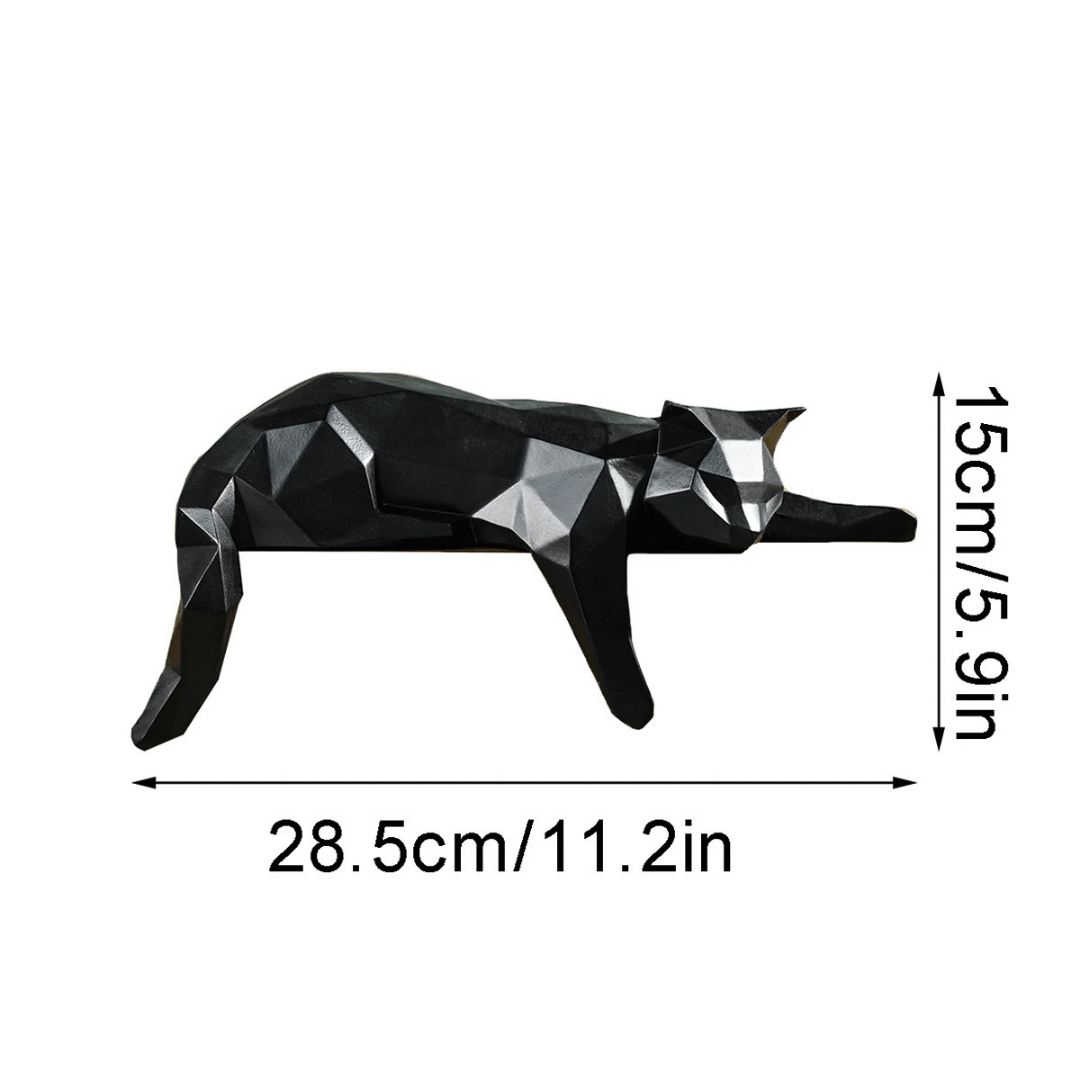 Estátua Decorativa Gato Geométrico em Resina