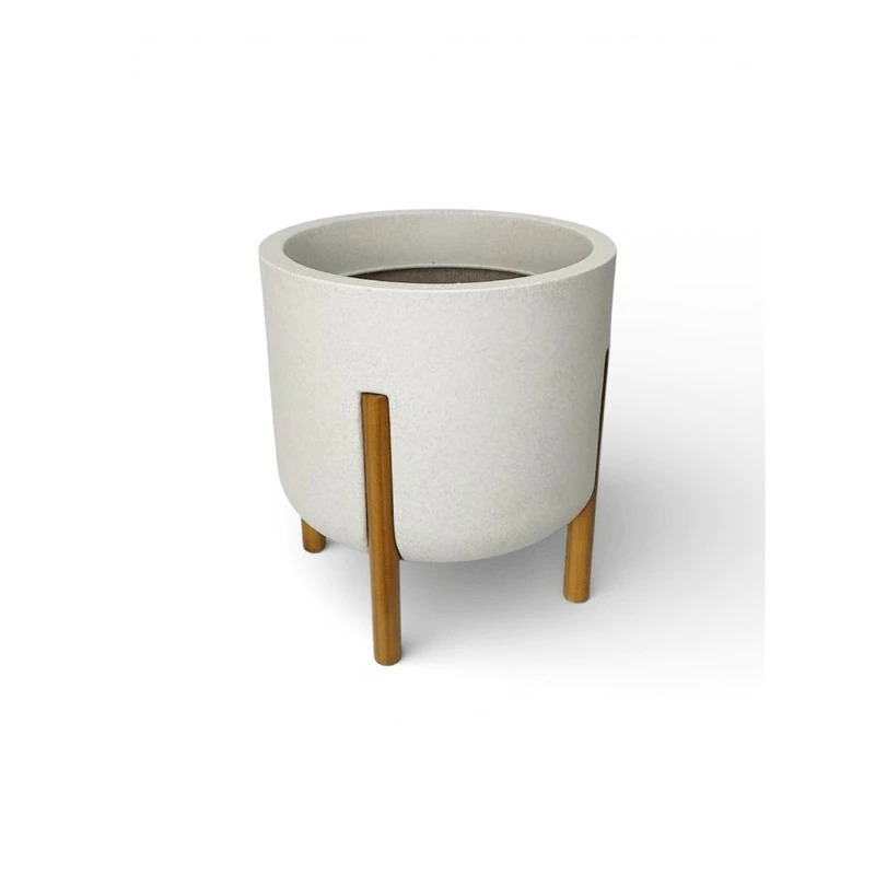 Vaso Decorativo com Pés de Madeira