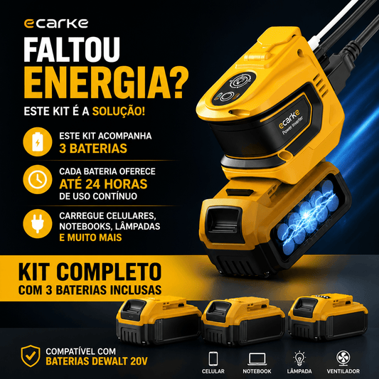 BATERIA TOMADA 20V 110V ( CONVERSOR +3 BATERIAS , 72 HORAS DE ENERGIA )