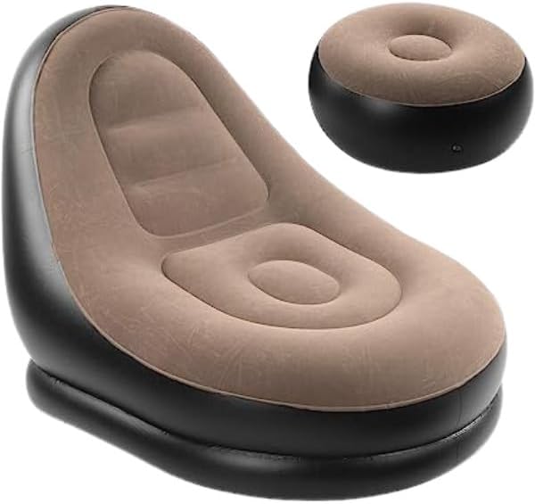 Conjunto Poltrona e Puff Inflável Ultra Lounge Portátil Descanso Preguiçoso Sofá Poltrona