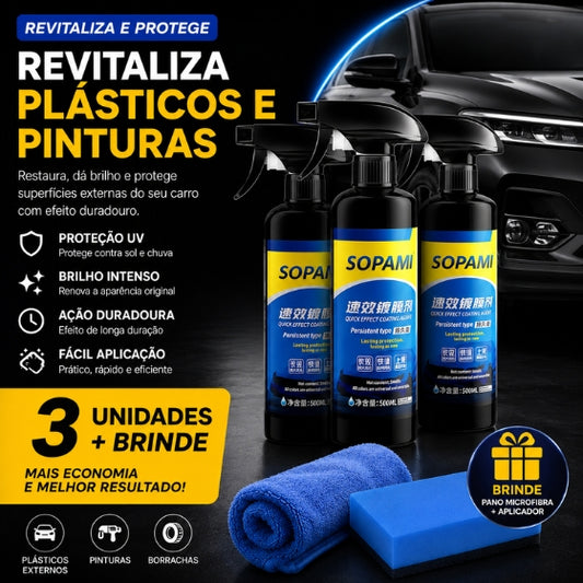 KIT COM 3 RevitaPro Spoonz™ Recupera Pintura, Plástico e Farol