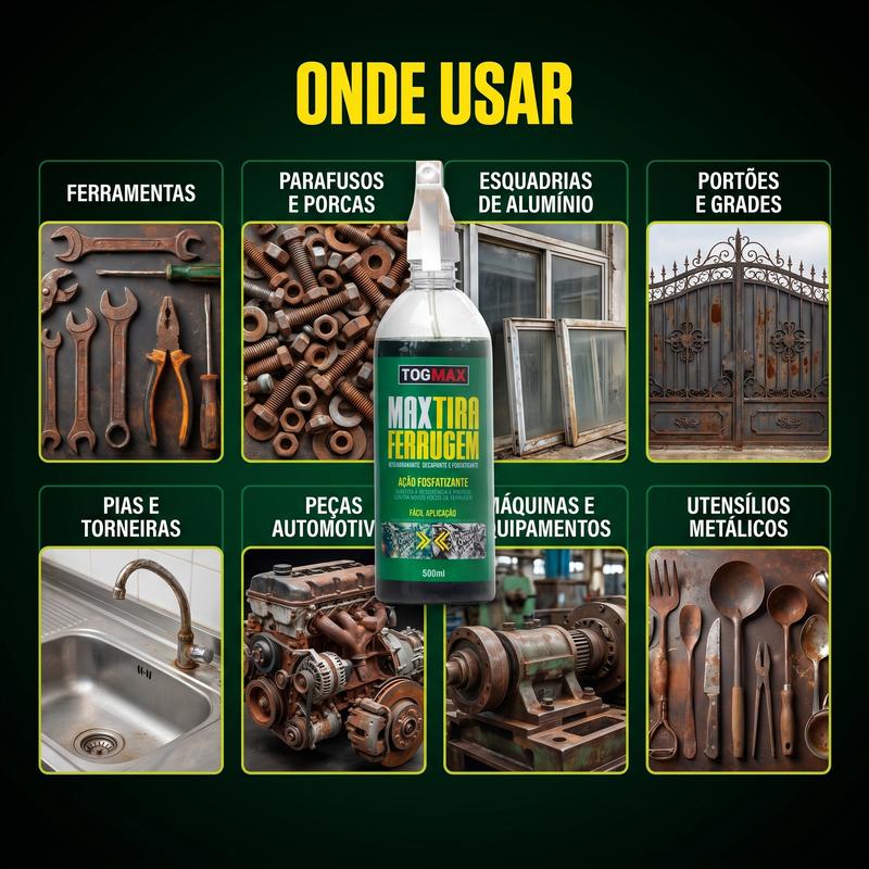 Tira Ferrugem Togmax Removedor de Ferrugem de Ferro Metais Fosfatizante Remove Oxidação