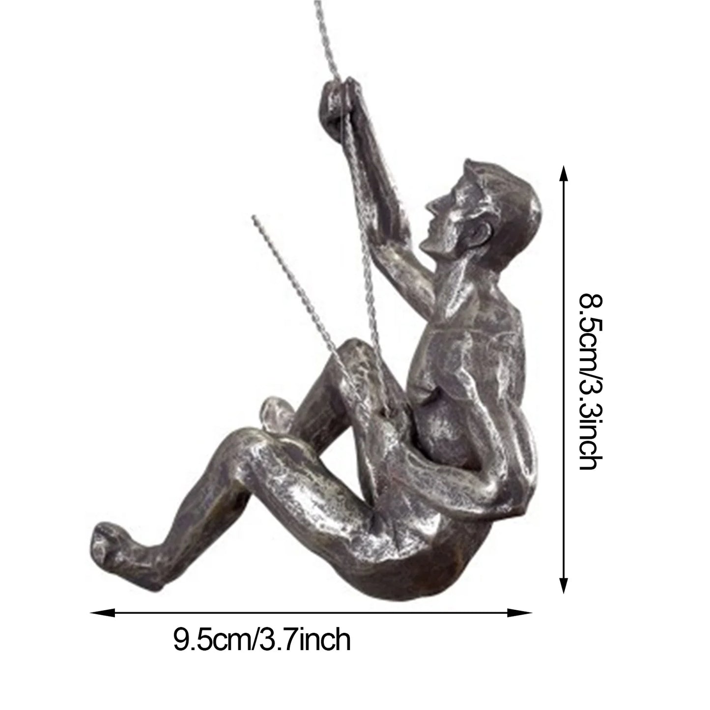 Escultura Homem Escalando em Resina – Decoração Industrial