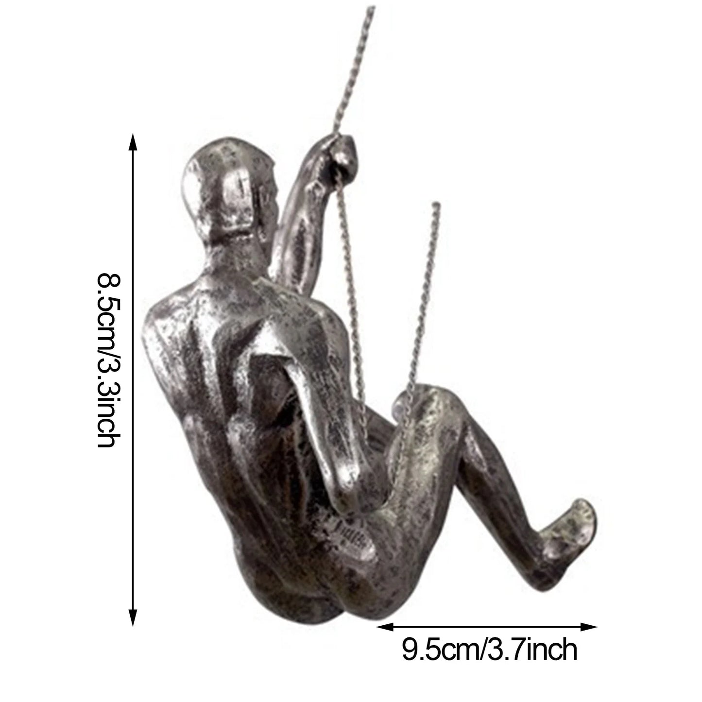 Escultura Homem Escalando em Resina – Decoração Industrial