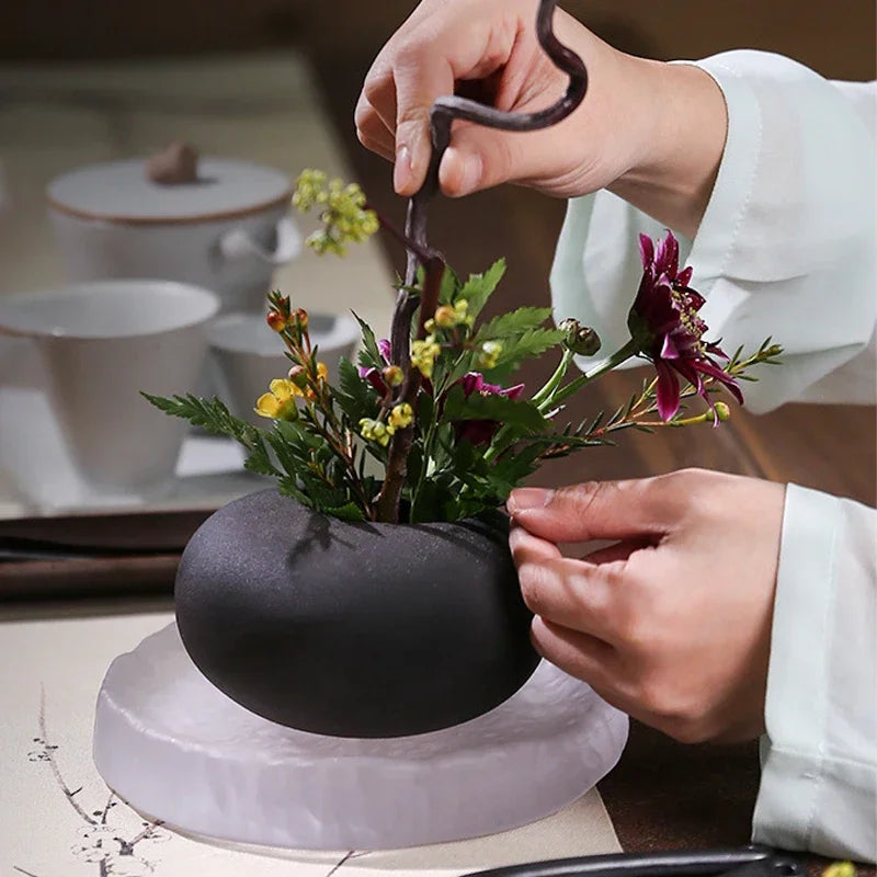 Vaso Decorativo Flower em Cerâmica Oriental