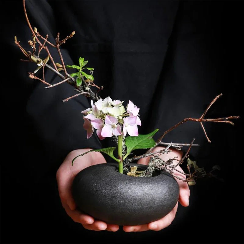 Vaso Decorativo Flower em Cerâmica Oriental
