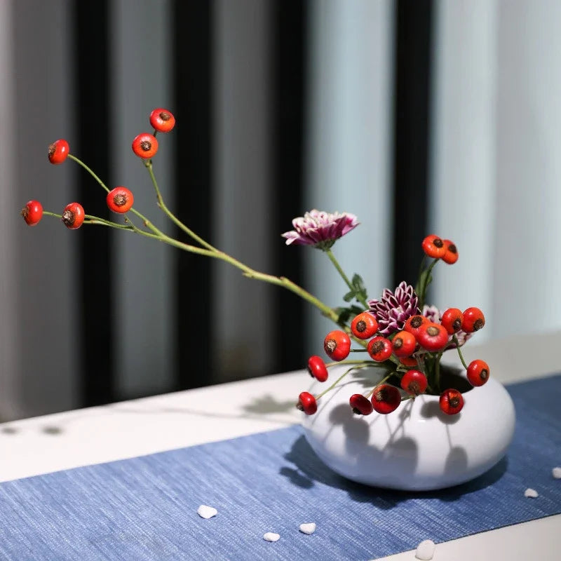 Vaso Decorativo Flower em Cerâmica Oriental