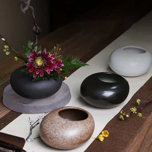 Vaso Decorativo Flower em Cerâmica Oriental