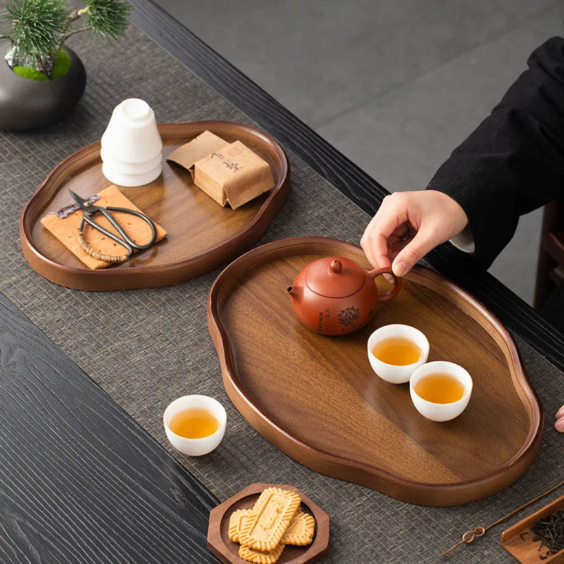 Bandeja de Madeira Enyawell – Oval Artesanal para Servir e Decorar