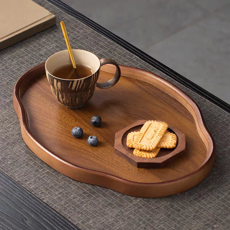 Bandeja de Madeira Enyawell – Oval Artesanal para Servir e Decorar