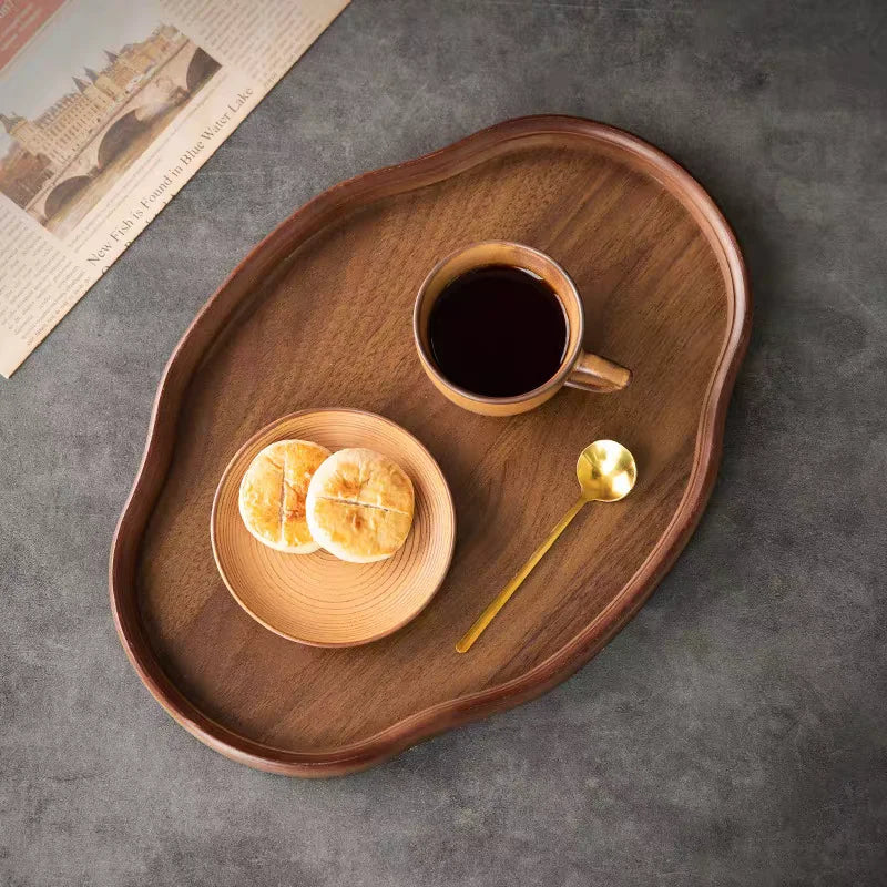 Bandeja de Madeira Enyawell – Oval Artesanal para Servir e Decorar