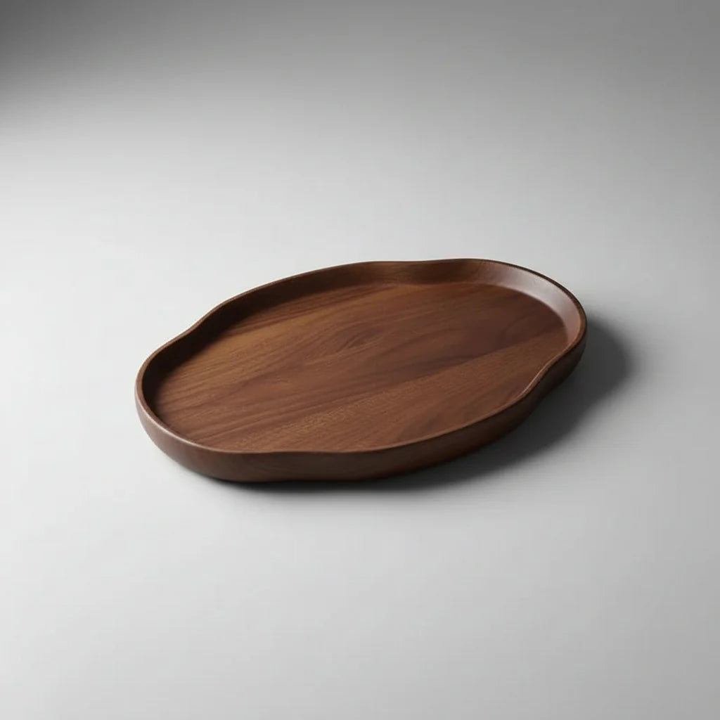Bandeja de Madeira Enyawell – Oval Artesanal para Servir e Decorar