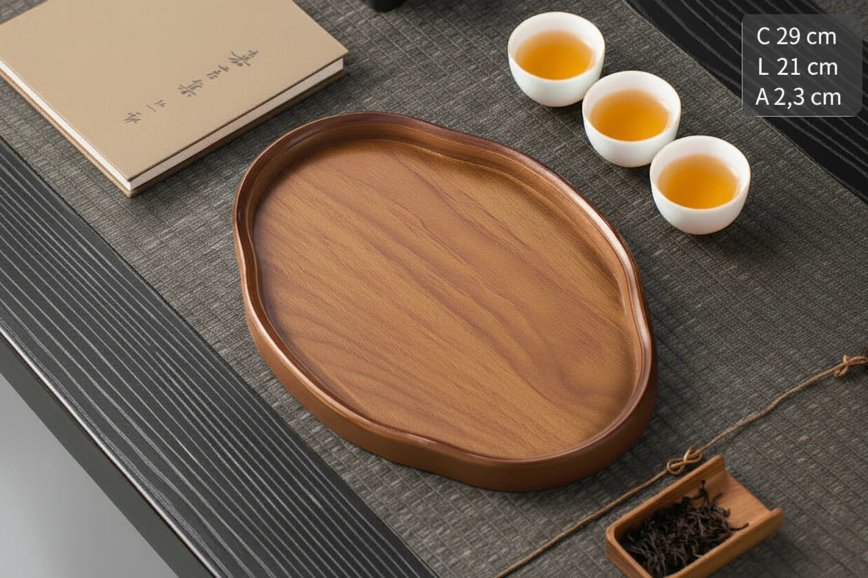 Bandeja de Madeira Enyawell – Oval Artesanal para Servir e Decorar