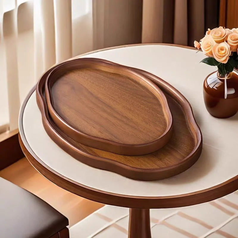 Bandeja de Madeira Enyawell – Oval Artesanal para Servir e Decorar