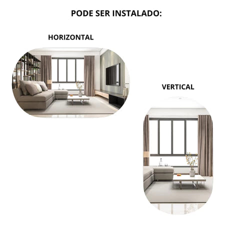 Espelho Oval LED 40x50cm Decorativo Moderno com Led
