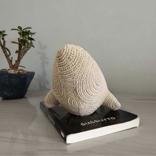 Escultura Decorativa Baleia em Gesso – Estilo Boho