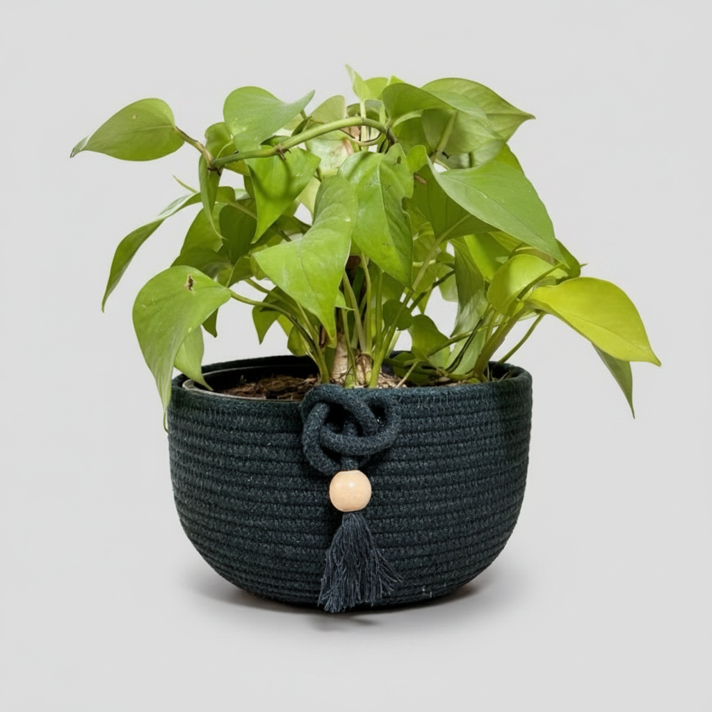 Cachepô de Corda de Algodão – Decoração Natural e Sustentável