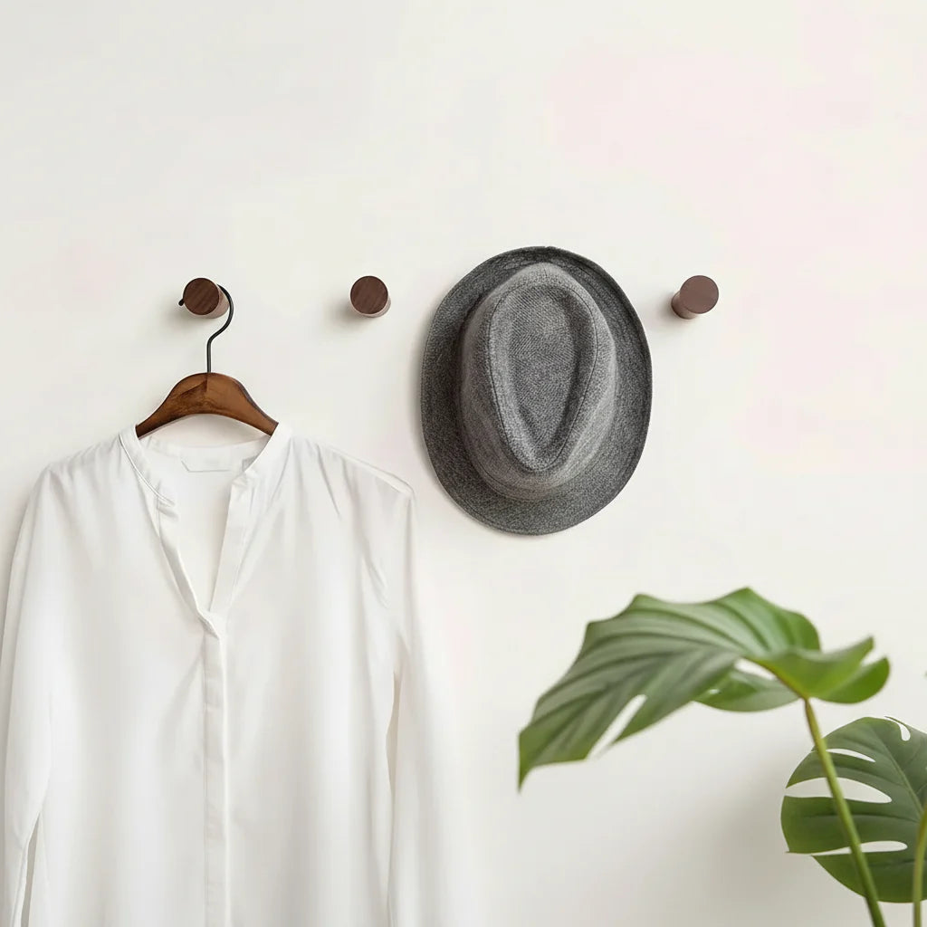 Cabide Vintage em Nogueira – Gancho Decorativo de Madeira