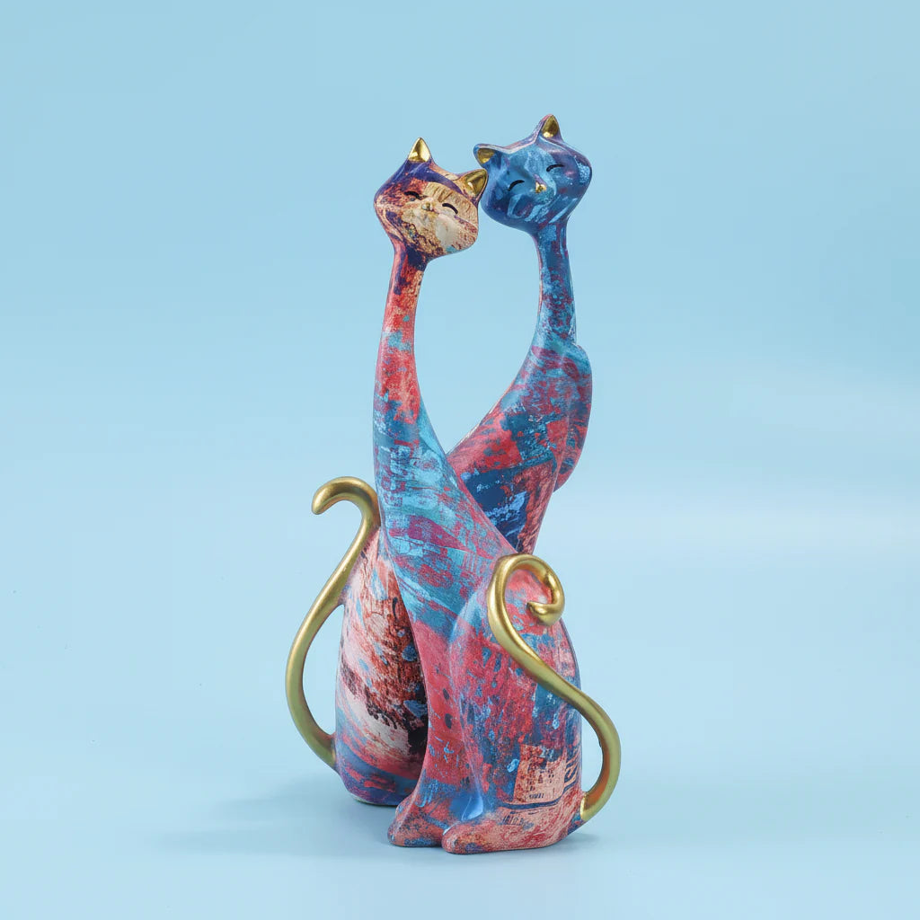 Escultura Decorativa Felino em Resina – Estilo Nórdico