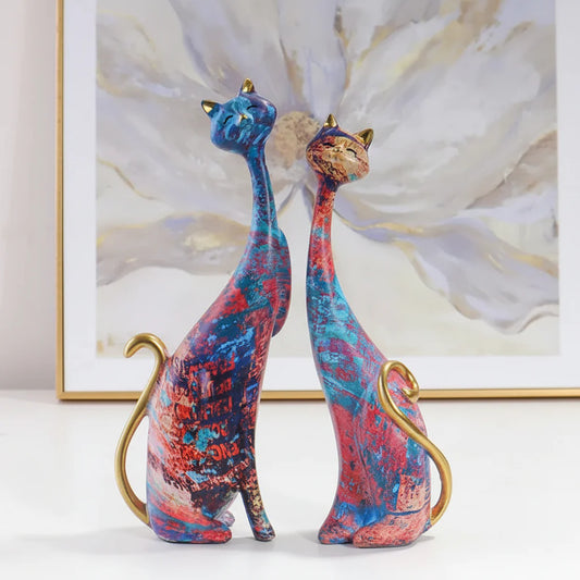 Escultura Decorativa Felino em Resina – Estilo Nórdico