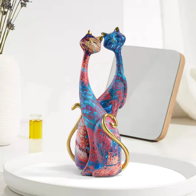 Escultura Decorativa Felino em Resina – Estilo Nórdico