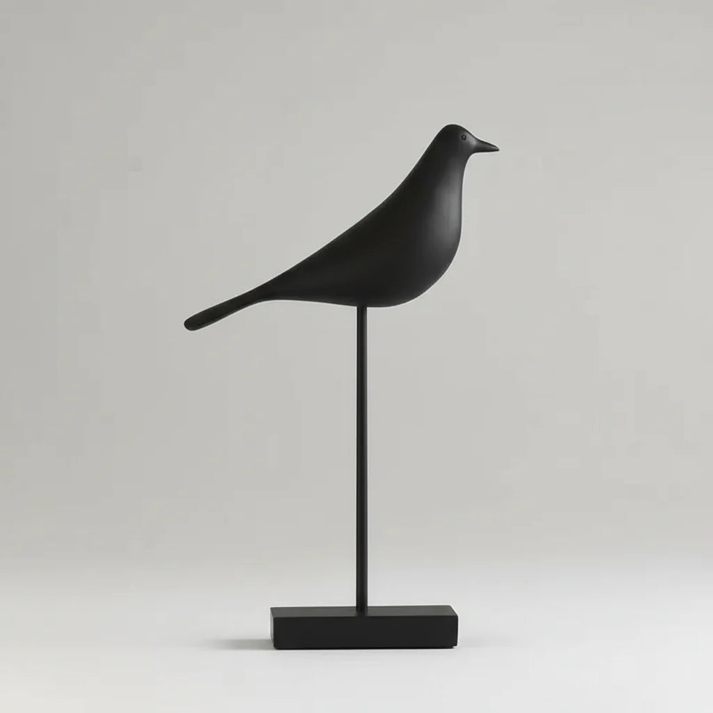 Estátua de Pássaro em Resina – Design Nórdico