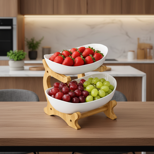 Fruteira Criativa Moderna – Organizador de 3 Andares para Frutas, Doces e Lanches