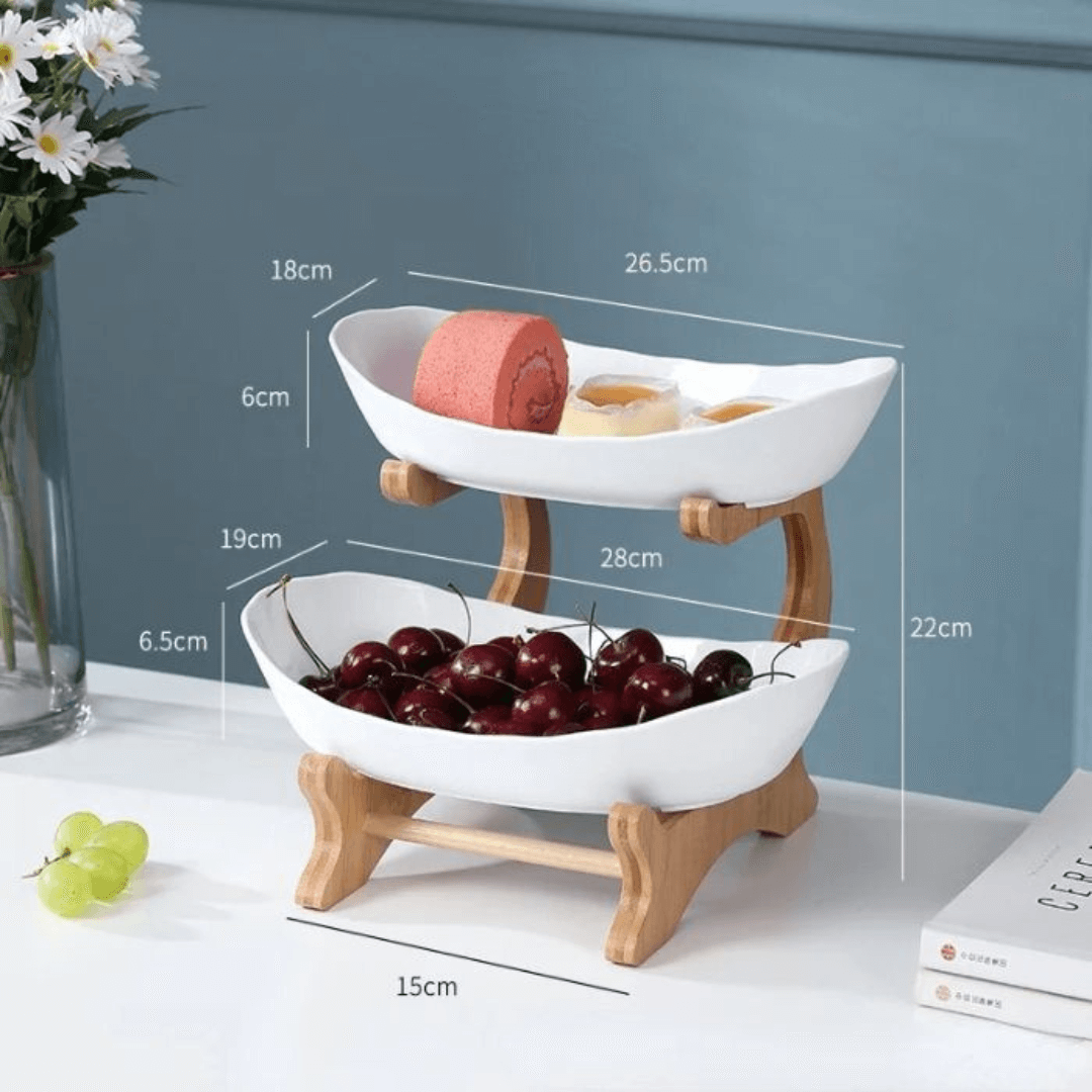 Fruteira Criativa Moderna – Organizador de 3 Andares para Frutas, Doces e Lanches