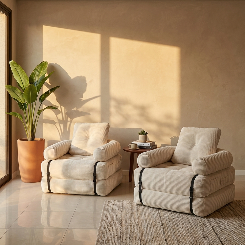 Poltrona-Cama Primeiro dia House Nuvem em Cotelê