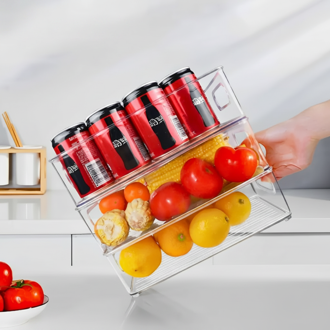Kit 6 Organizadores de Geladeira e Armário Empilháveis