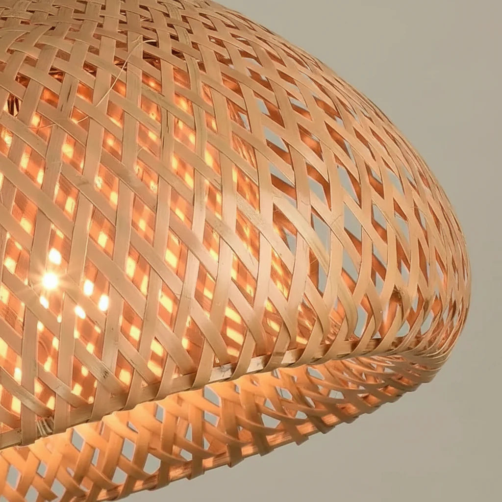 Luminária Pendente Cesto INV Bambu – Decoração Natural e Aconchegante