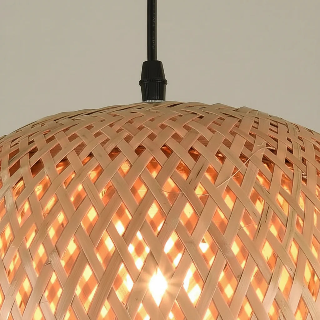 Luminária Pendente Cesto INV Bambu – Decoração Natural e Aconchegante
