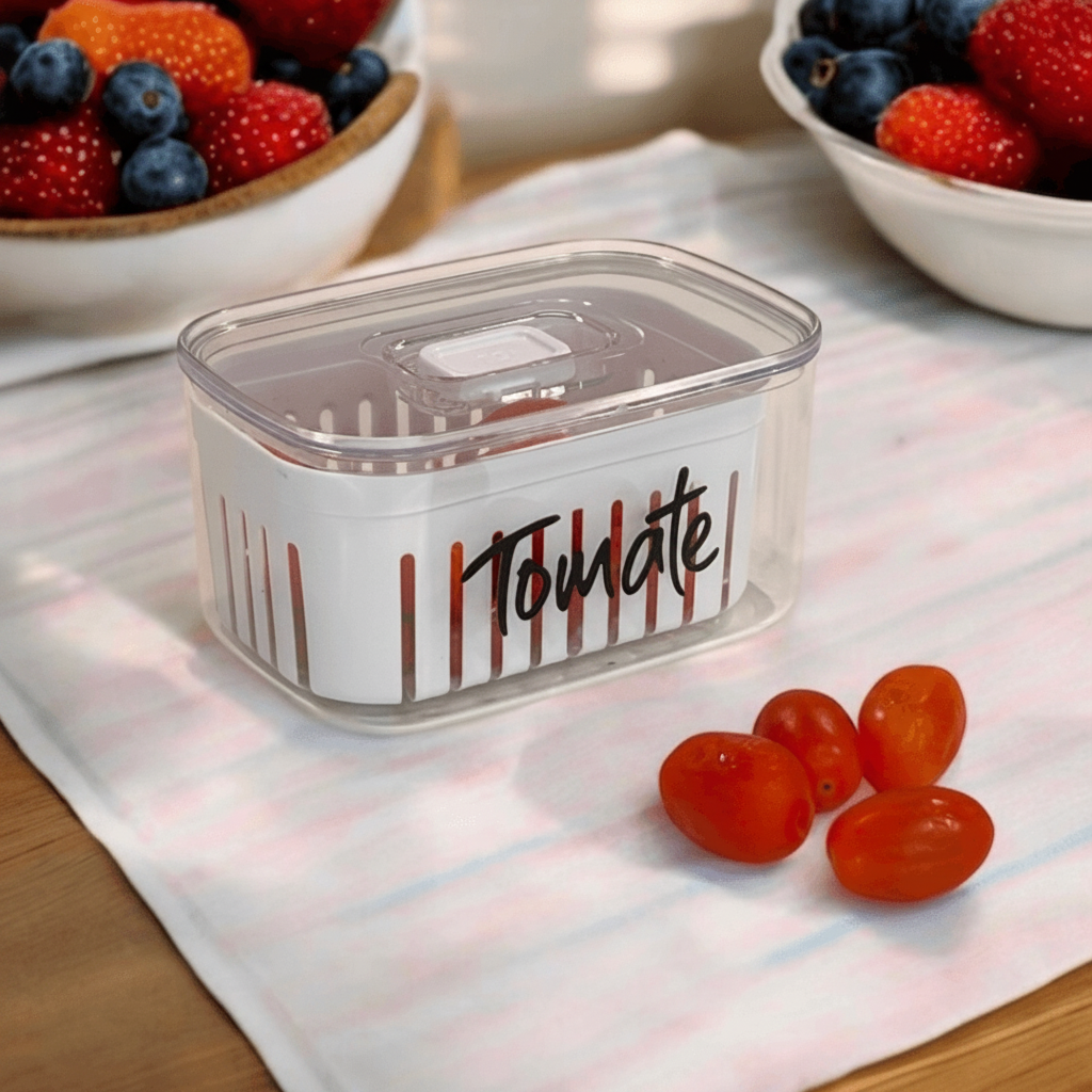 Organizador Clear Fresh com Cesto – Alho, Cebola e Tomate Frescos por Mais Tempo