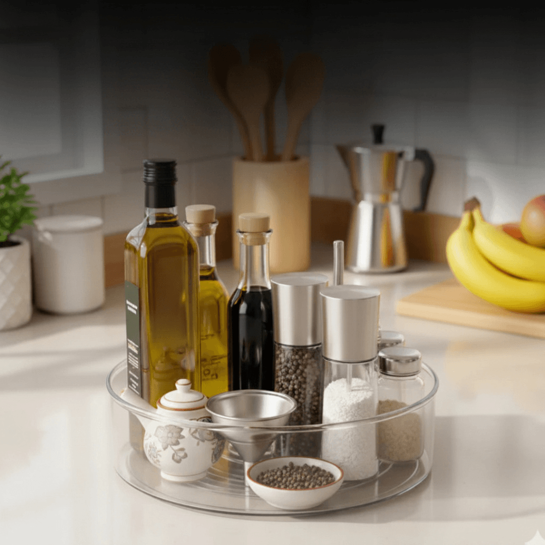 Organizador Giratório 360° – Armário, Cozinha e Geladeira