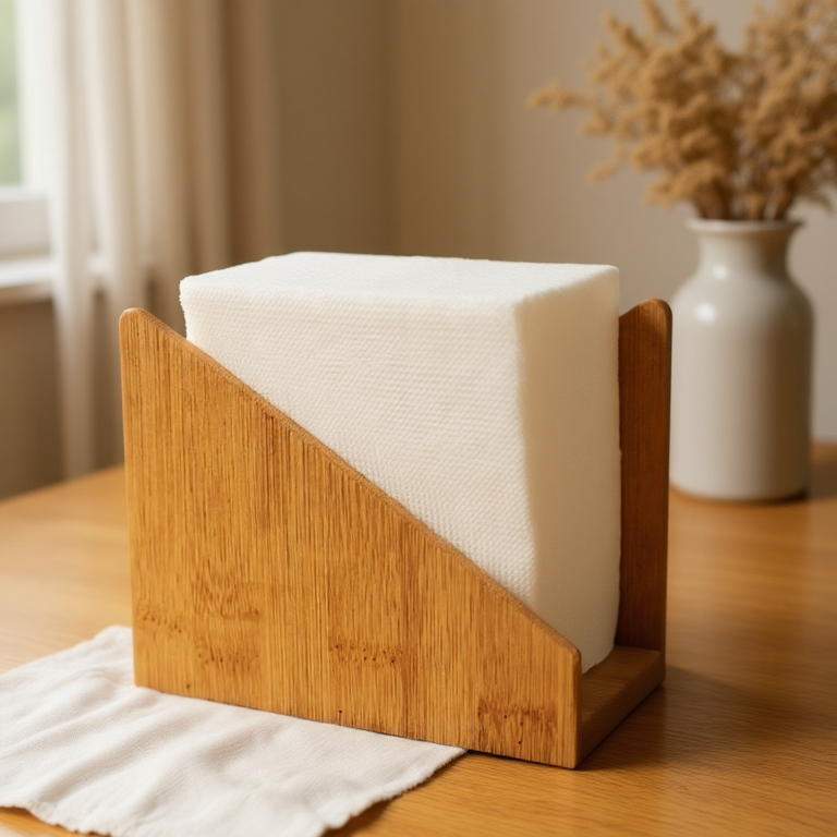 Porta Guardanapo de Bambu Grande para Mesa