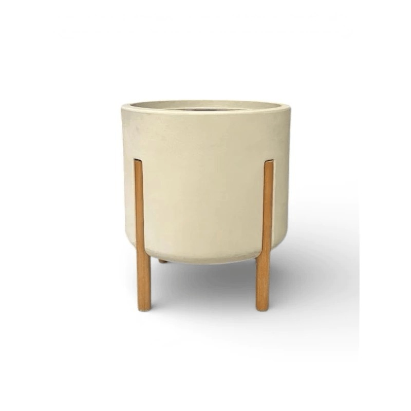 Vaso Decorativo com Pés de Madeira