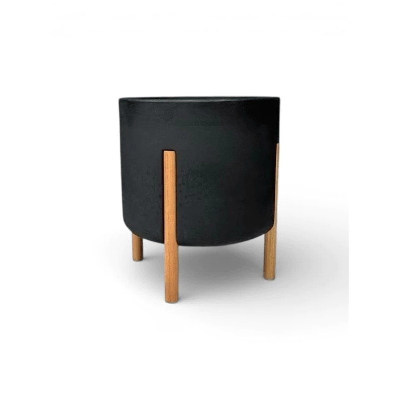 Vaso Decorativo com Pés de Madeira