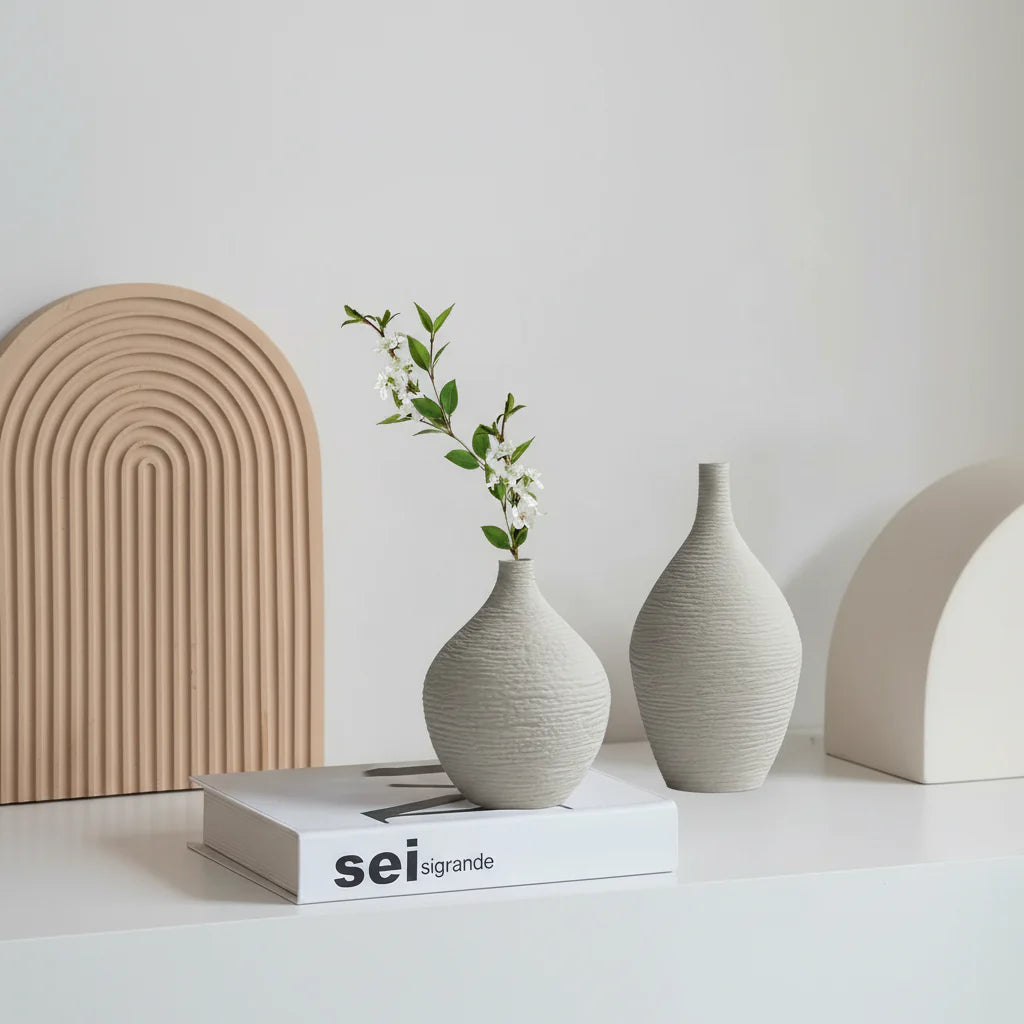 Vaso Decorativo Luxury Narrow – Cerâmica Sofisticada para Sala e Escritório